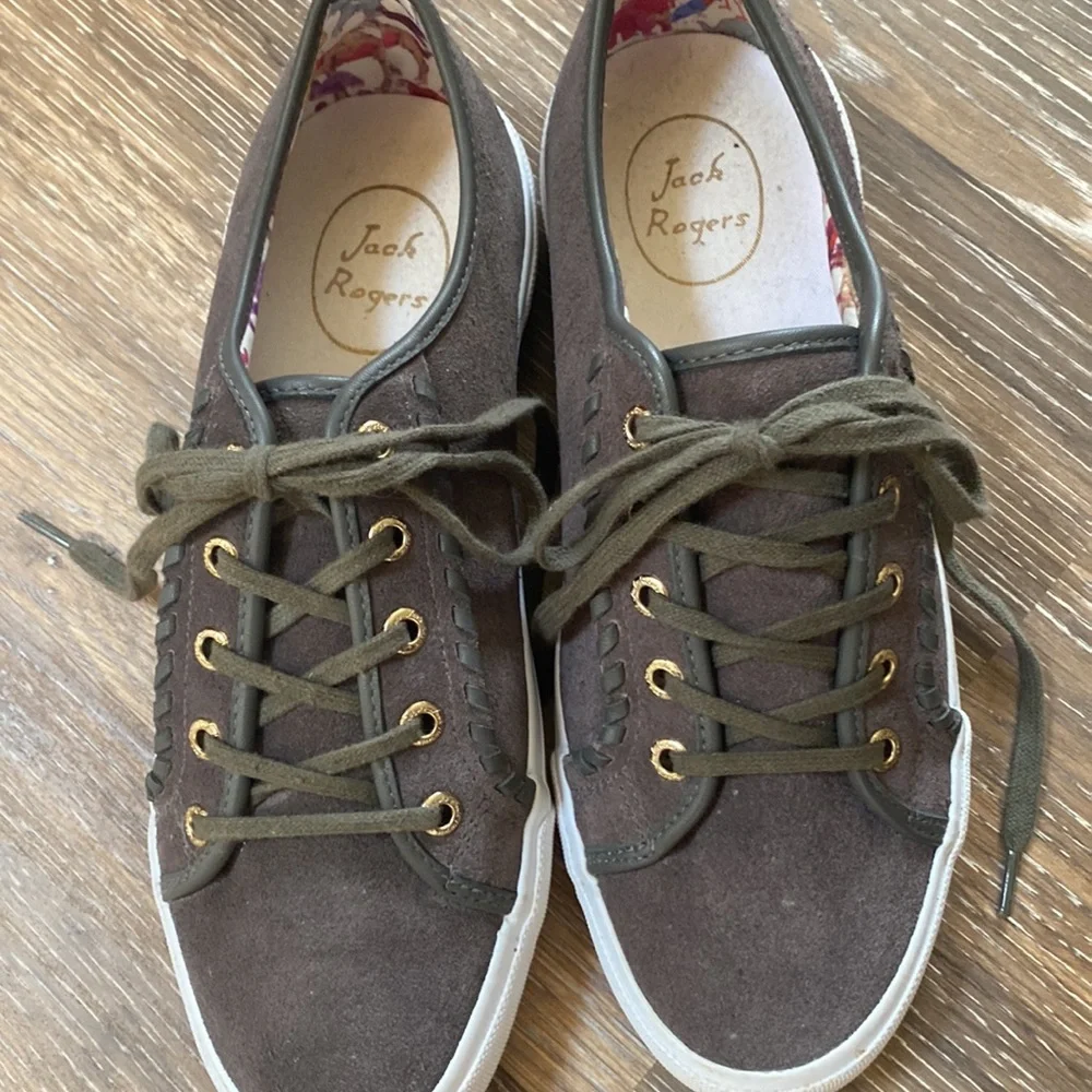 Jack Rogers woman’s brown sneakers, size 8.5